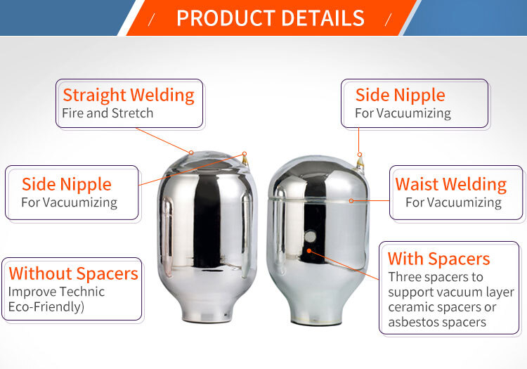 MANUFACTURER different size pink glass refill vacuum flask thermos glass liner replacement