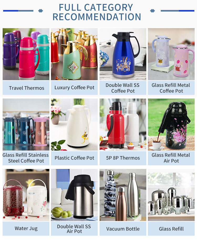MANUFACTURER different size pink glass refill vacuum flask thermos