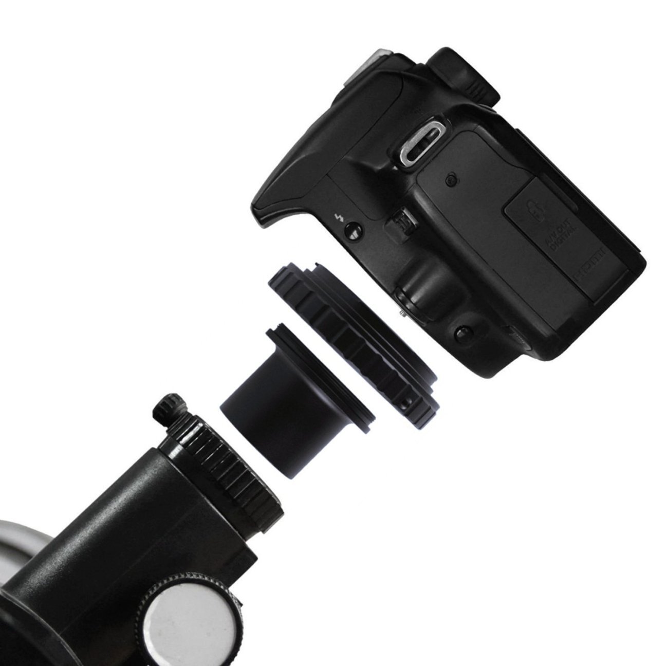 T2 T Ring Adapter and T Adapter 1.25'' Metal for All Canon EOS Standard