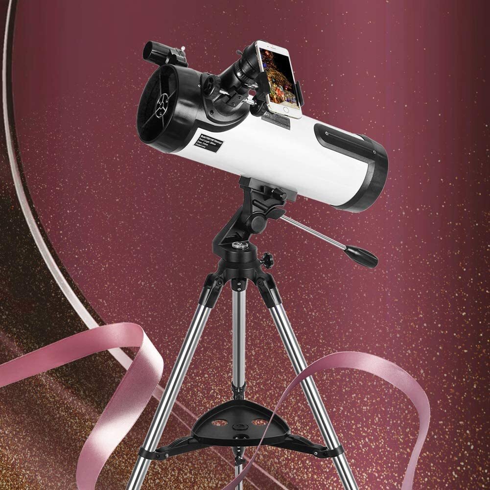 Comes with Cellphone Adapter & 1.25 Inch 13% T Moon Filter Telescope 114AZ Newtonian Reflector Telescope for Astronomy Adults Great Astronomy Gift for Kids Adults 
