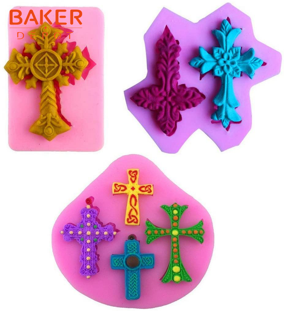 Candy Molds - Cross with Flower