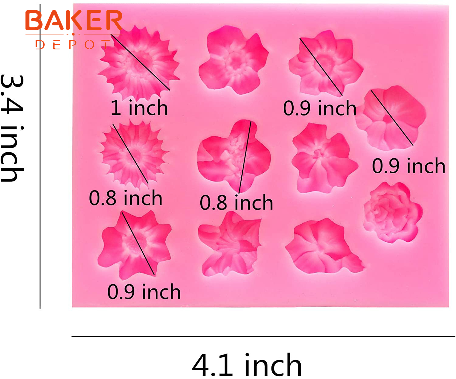 Candy Making Decorations Flower Cake Fondant Mold Pastry Tools Rose Lotus  Daisy Baking Silicone Small DIY Clay Molds Set of 2
