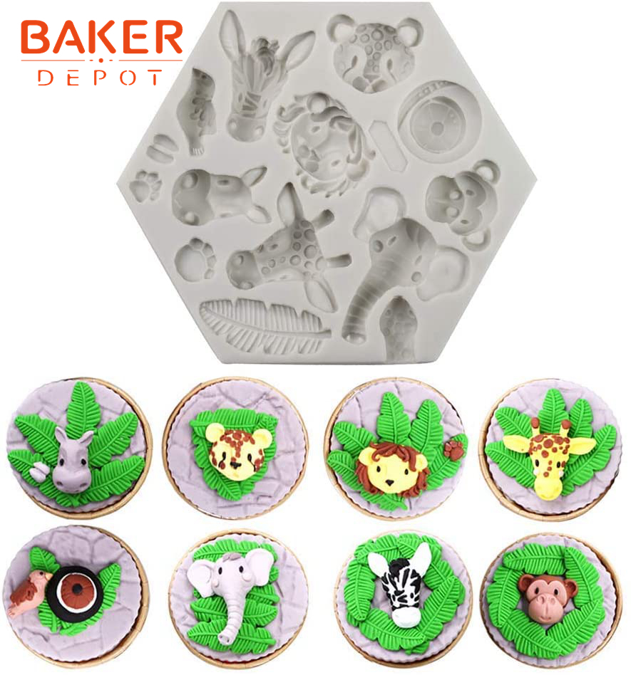 MYPRACS Farm Animal Head Silicone Molds Bull Head Fondant Mold Horse Cow  Sheep Pig Chocolate Molds For Cake Decorating Cupcake Topper Candy Gum  Paste