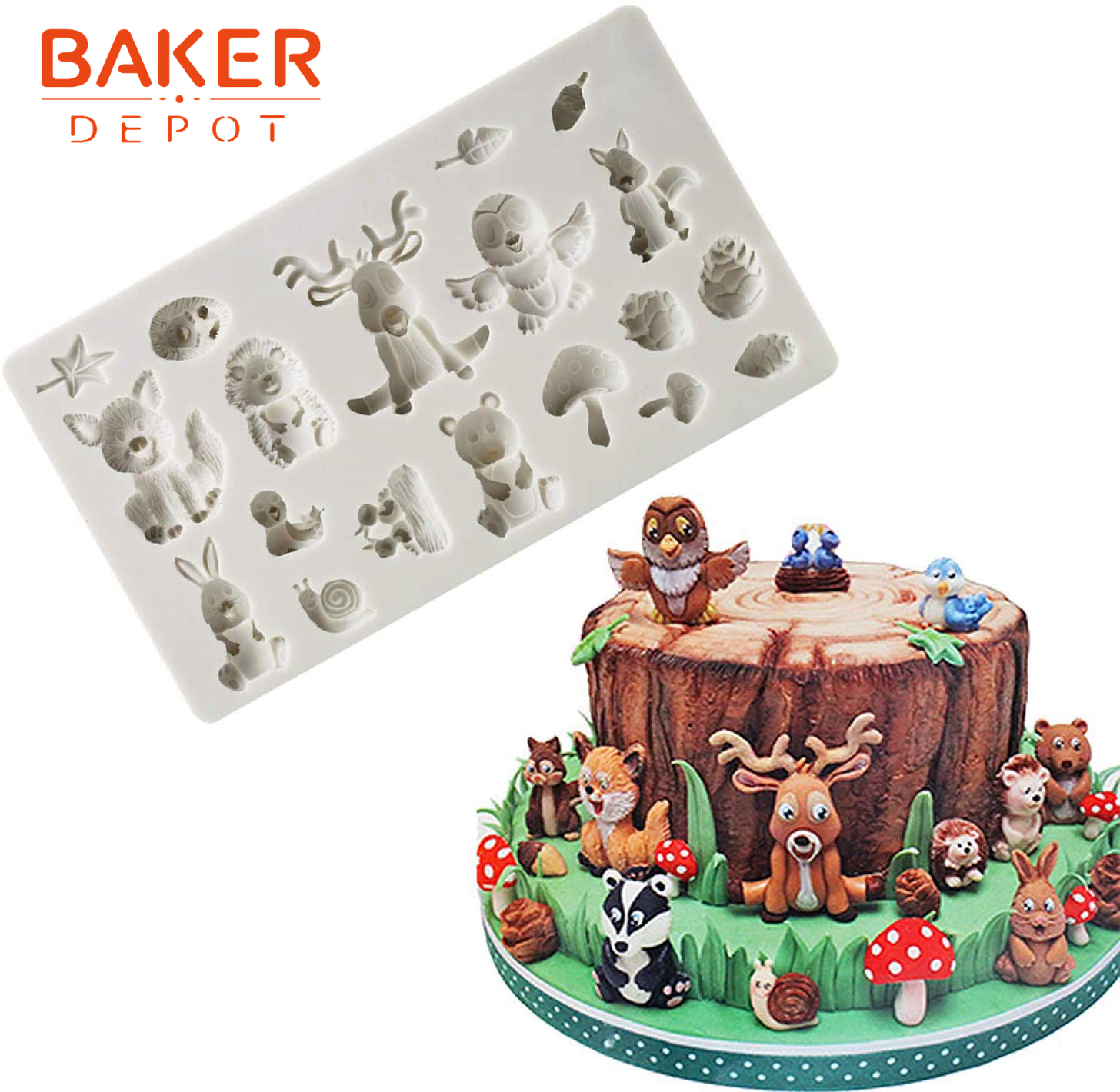 Animal cake toppers. Animal silicone chocolate molds.