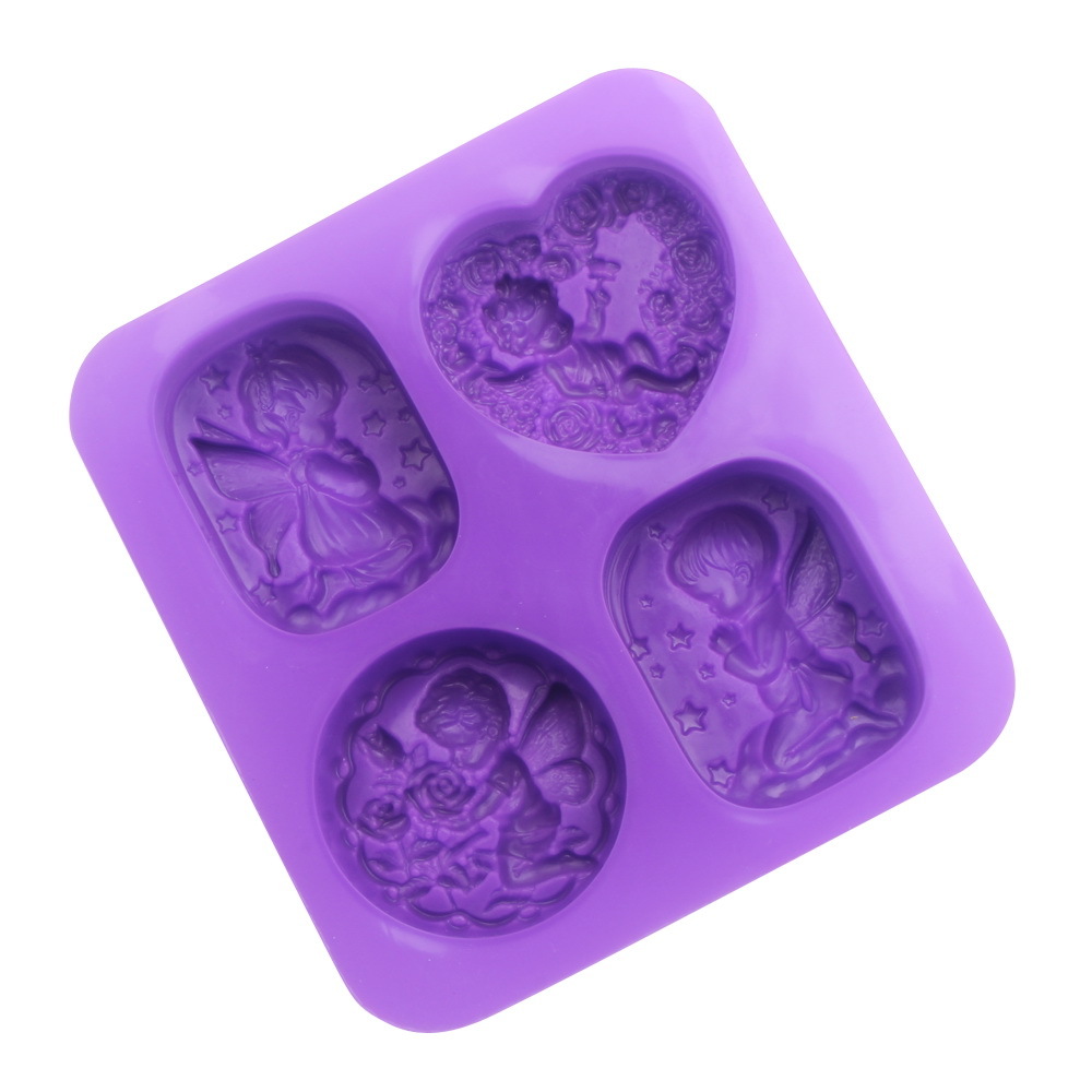 Silicone Soap Mold Angel Butterfly 4 Shape Handmade Soap Making