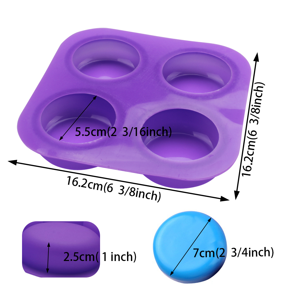 Silicone Handmade Soap Mold Round Shape Pudding Jello Molds Cake Bakeware  Baking Tools Dessert Pastry Form 4 Holes