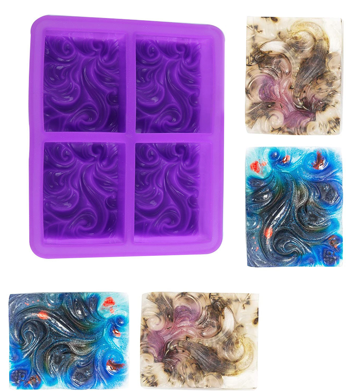 Silicone Soap Molds 3.5 Oz Wave Silicone Mold for Soap Making Cake