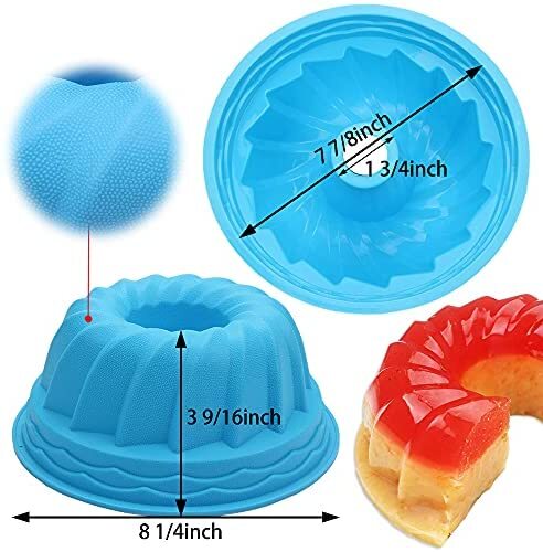 12pcs, Silicone Bundt Cake Mold, Non-Stick Mini Fluted Cake Cups, 2.5 Inch  Spiral Silicone Molds, Heat Resistant Bakeware For Bagel, Muffin, Jelly And