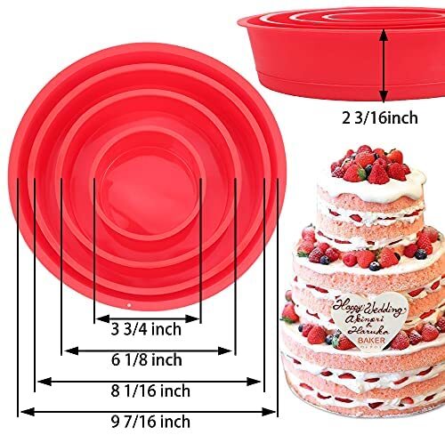 4 6 8 10 Inch Silicone Round Cake Pan 2 3 4 Tier Silicone Cake