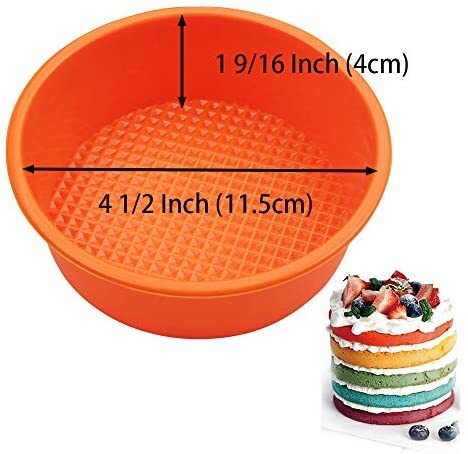 4 Pcs 8 inch Round Silicone Cake Pan, Silicone Cake Mold Non-Stick Layer Cheesecake Mold for Rainbow Cake | Vegetable Pancake | Pizza Crust | Omelet 