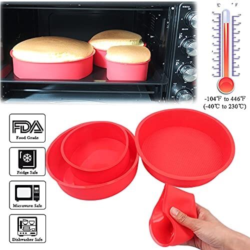 4 Piece Nonstick Silicone Baking Molds Set, Round, Square and Rectangular Cake  Mold Pan, Red, Pack - Harris Teeter