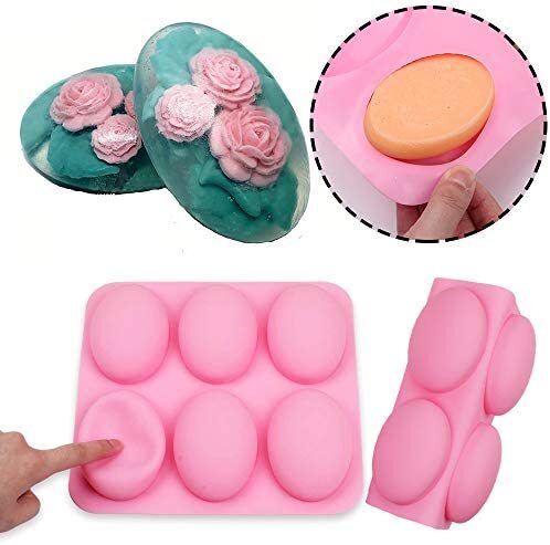 2 Pieces Of Silicone Soap Molds 6 Cavities Silicone Mold