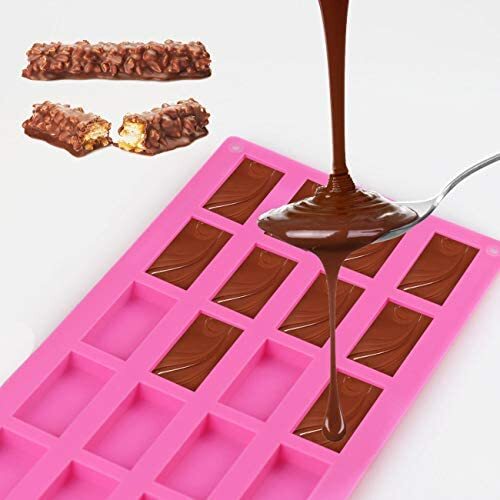 2 Pack Chocolate Bars Silicone Molds Rectangles Candy Bars Mold Making  Protein Bars Caramels, Granola Bars, Ice Cube, Dessert, Soap, Energy Bar  and Praline