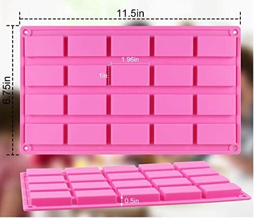 40 Cavity Narrow Rectangle Silicone Caramel Candy Molds Chocolate Bar Mold  for Truffles, Ganache, Jelly, Praline, Brownie, Butter, Ice Cube Tray