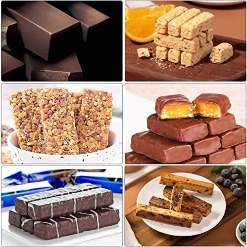 JOERSH 2pcs Granola Bar Mold, Rectangle Silicone Candy Molds for Baking Energy Bars Chocolate Bar Mold/Protein bars/Ganache/Brownie/Cheesecake