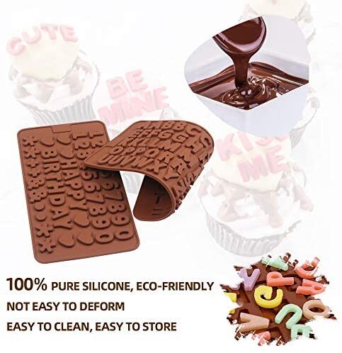 6 silicone food molds. Chocolate gummy cake mousse moffin.letters