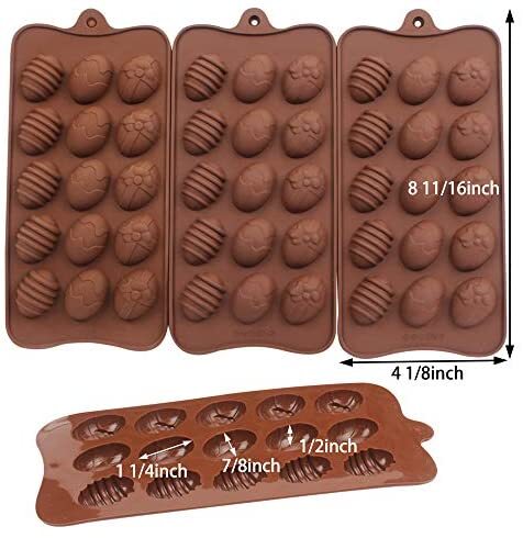 2 Pack Easter Egg Shaped Silicone Cake Mold 6-Cavity Chocolate Cook Trays  for DIY Candy Chocolate Jelly Fondant Making, 2 Colors 