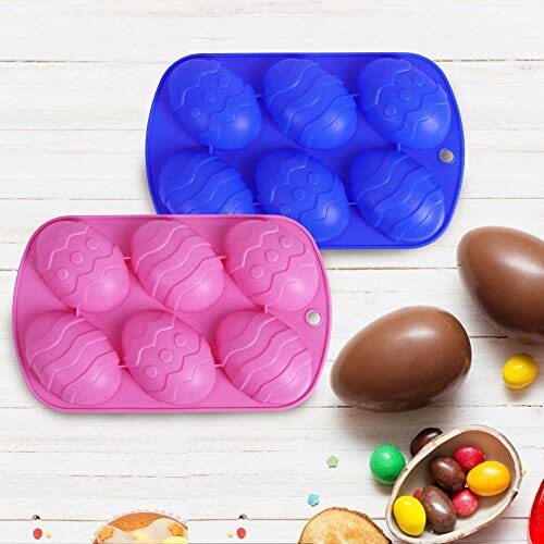 Set Of 6 Easter Egg Shaped Silicone Molds