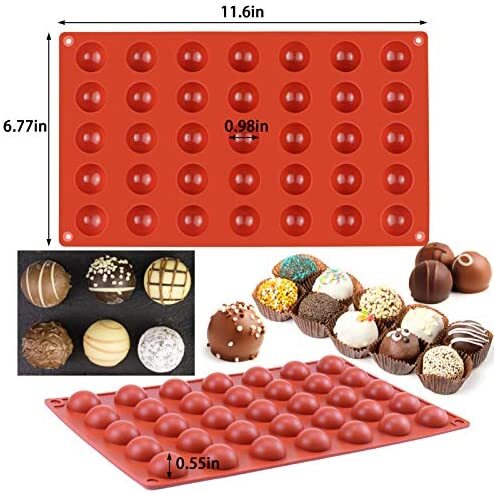 Semicircle Silicone Mold,Shxmlf Half Sphere Chocolate, Candy and Gummy Mold  Teacake Bakeware Set for Cake Decoration Mousse Dome Jelly Ice Cream Bombe