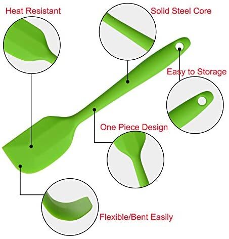 Silicone Spatulas, Rubber Spatula Heat Resistant Non-Stick Flexible  Scrapers Baking Mixing Tool (4 Piece) 
