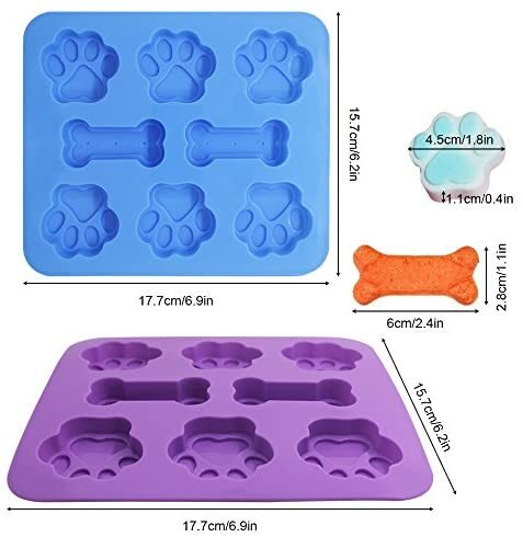 Ausplua 7 Pack Dog Treat Molds, Puppy Dog Paw and Bone Molds, Non-stick Dog  Ice Molds TraysÂ , Reusable Baking Molds for Chocolate