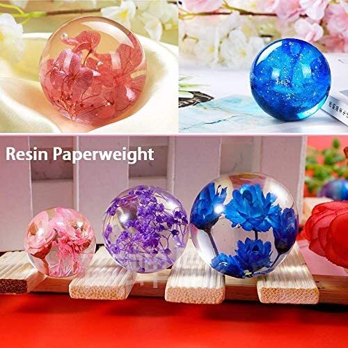 Resin Silicone Mold 6 Pack Large Epoxy Resin Mold for Casting Paperweight,  Soap, Candle, Art Resin Molds Includes Sphere, Cube, Diamond,Pyramid,Stone,  Mixing Cups, Wood Sticks