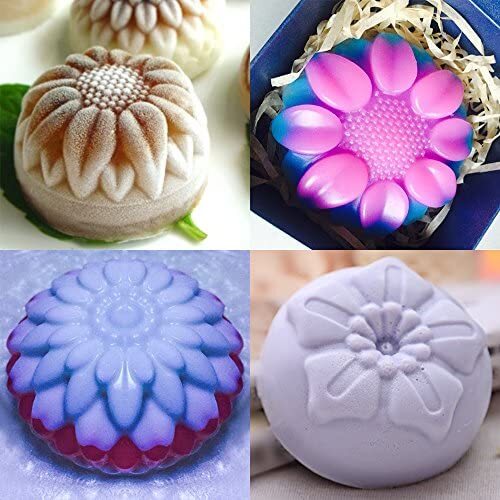 FUNBAKY Rose Flower Silicone Mold 6 Cavity Candy Chocolate Ice Cube Jelly  Cupcake Soap Cookie Mould