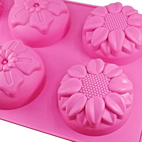  MOTZU 6 Cavity Rose Flower Silicone Mold, Chocolate Tray, Mould  for Make Candy Chocolate Cake Baking Soap, Rose Mold Dishwasher Safe, Pink  : Home & Kitchen