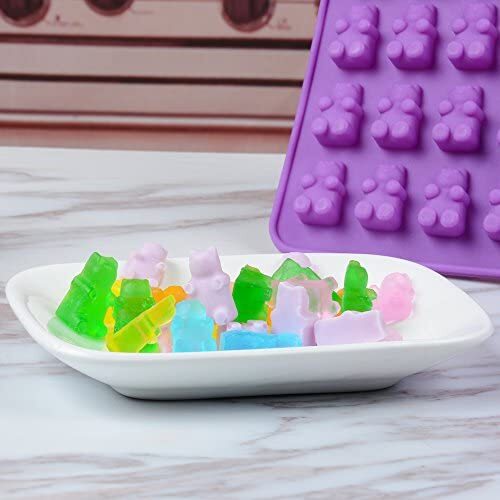 SCS Direct Star & Heart Silicone Gummy Candy Molds, 4 Pack- Nonstick with 2  Droppers for Chocolate, Ice Cubes & More - Makes 140 Candies BPA Free