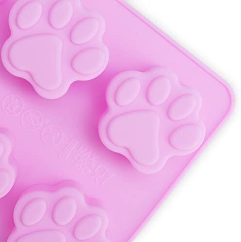  Set of 9-4 Silicone Molds Puppy Dog Paw and Bone，Silicone Dog  Treat Molds and 5 Stainless Steel Bone Cookie Cutter，for Chocolate, Candy,  Jelly, Dog Treats - Purple,Red,Pink,Blue: Home & Kitchen