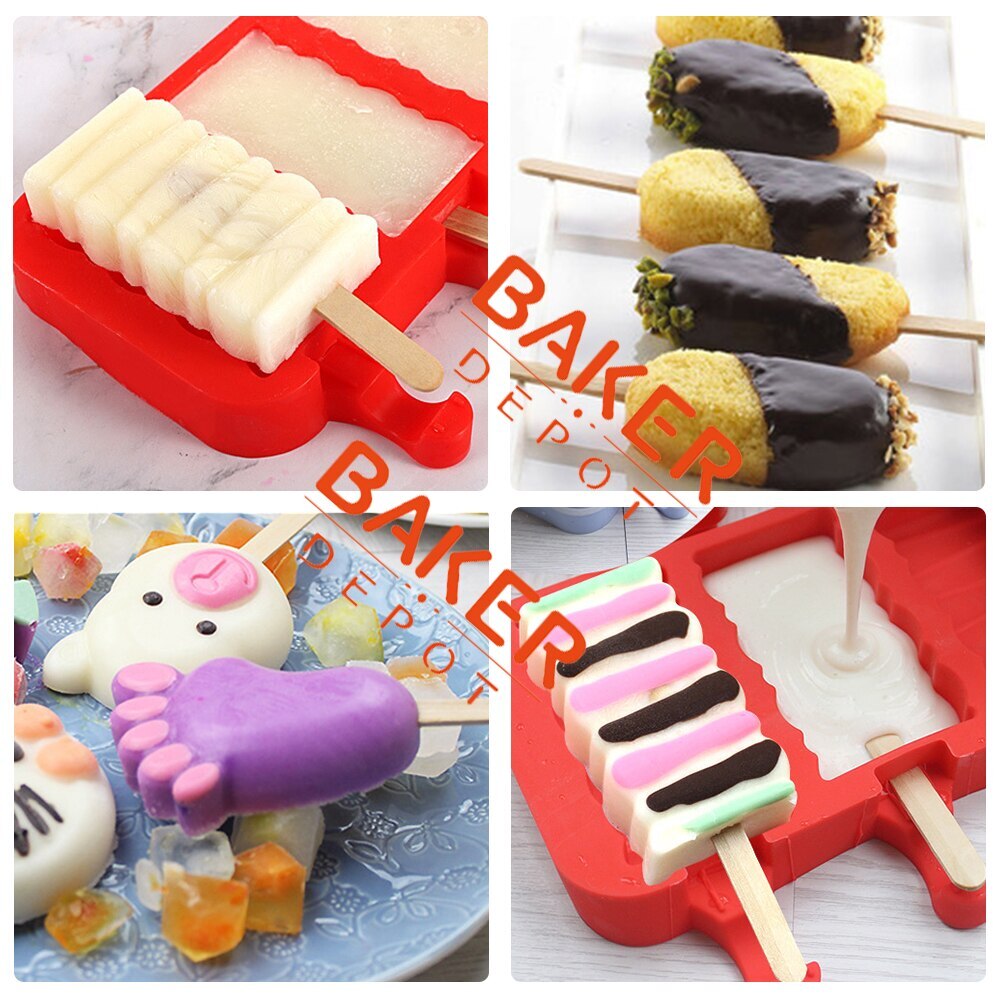 Honrane Ice Cube Tray Cat Paw Foot-Shaped Popsicle Sticks Mold