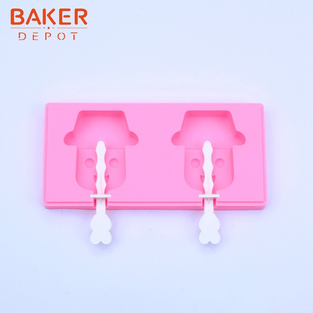 BAKER DEPOT Silicone Mold for ice cream oval foot shape frozen ice cube  tray chocolate candy bar kids ice lolly Popsicle Maker