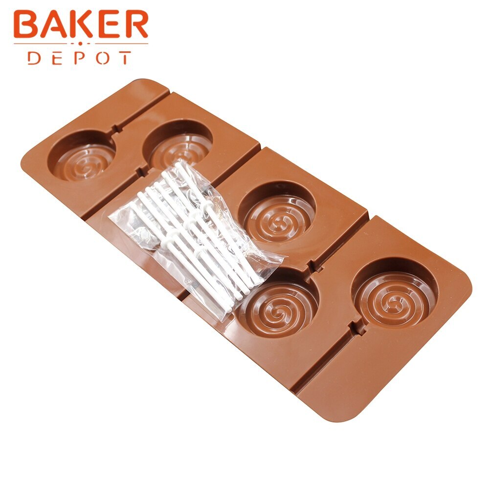 BAKER DEPOT Chocolate mold silicone mold for candy biscuit flower gummy  sugar ice tray cake decoration tool 15 cavity Set of 6