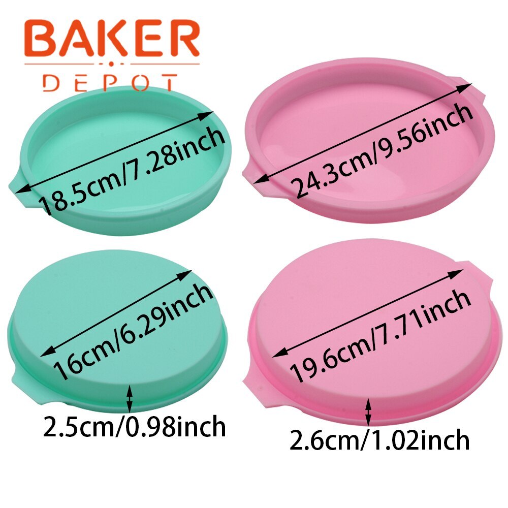 BAKER DEPOT Silicone Baking Cake Pans 0-8 Number Small Size 3 3/4inch Cake Mold  Baking Molds for Birthday Wedding Anniversary