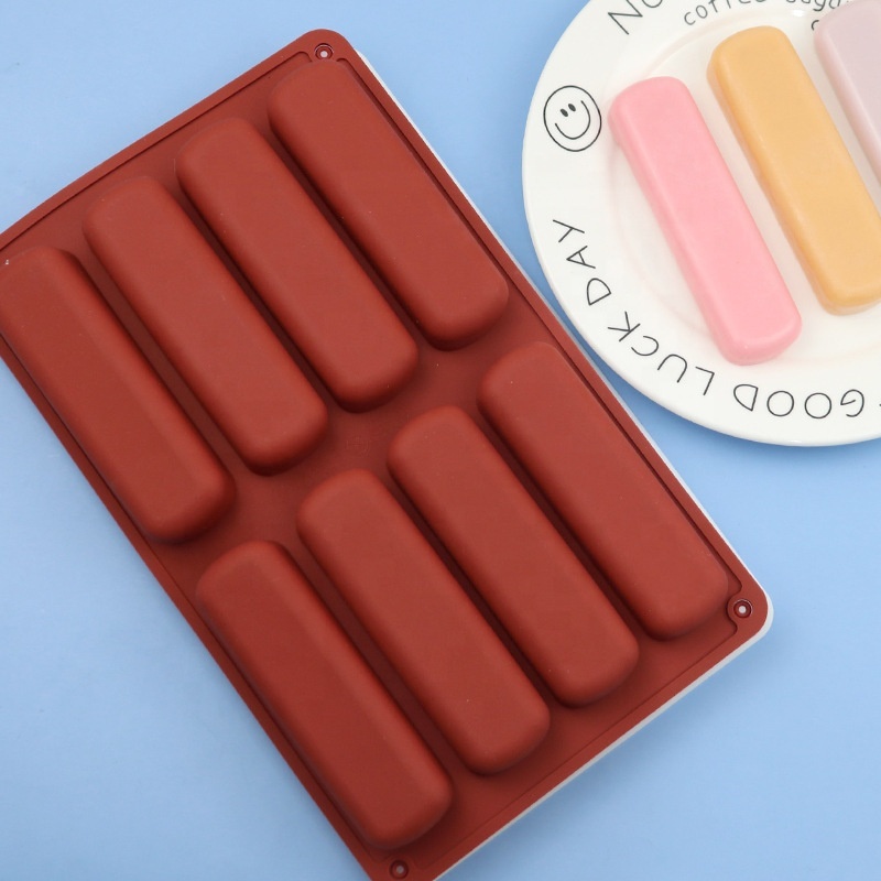 10 Holes Thin Ice Cube Tray Silicone Forms Long Strip Finger Biscuit Jelly  Chocolate Mold Oven Cake Puff DIY Baking Tools - AliExpress