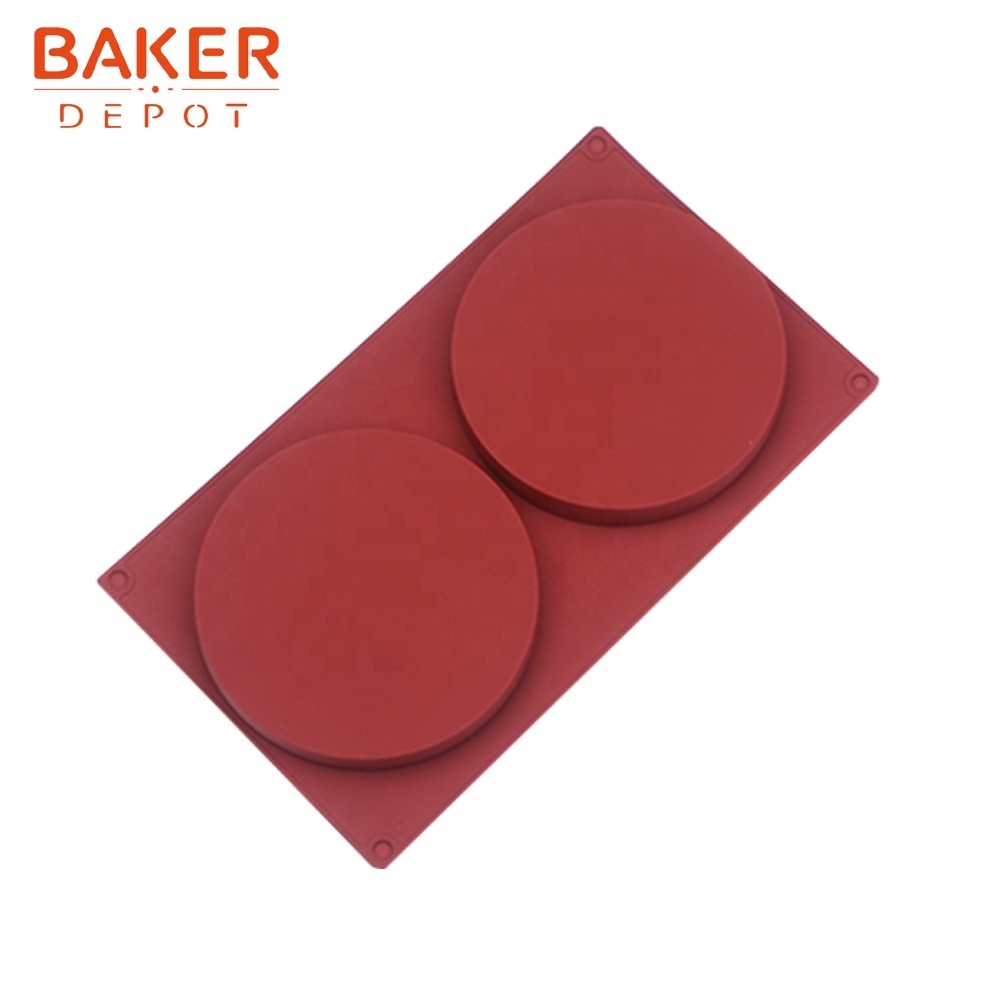 2 Cavity Large Round Resin Coaster Molds Silicone Mold for Disc Baking  Mousse Cake Pie French Dessert Non-Stick Baking Molds