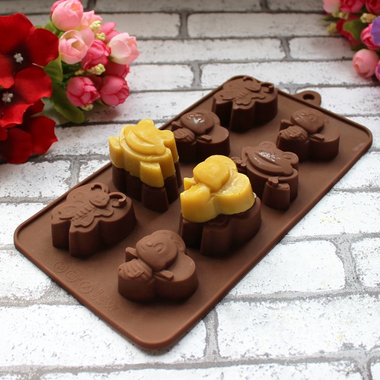 DIY Silicone Chocolate Candy Molds 8 Holes Frog Cartoon Bee Butterfly DIY  Handmade Soap Making Molds