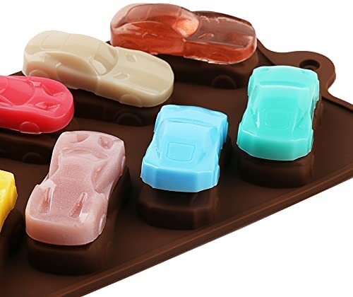 Car Silicone Molds 3D Cars Shape Chocolate Candy Molds Jello Mold for Kids  Cute Race Car Mold for Making Handmade Cake, Crayon, Mini Soap, Soft Candy