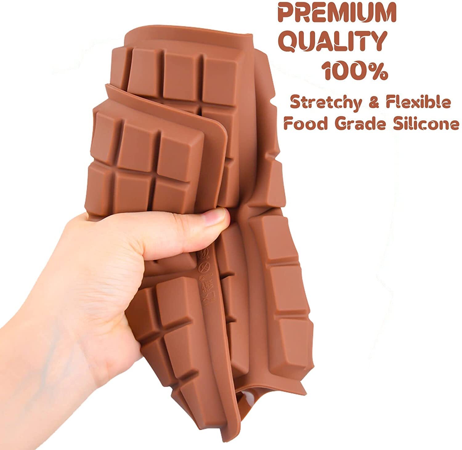 Fimary 2 Pcs Break Apart Chocolate Molds Silicone Deep, Candy Bar Molds  Silicone Shapes, Silicone Molds for Wax Melts Large(Pyramid set)