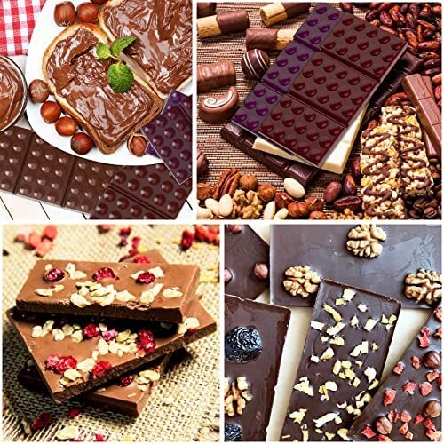 Chocolate Bar Molds Silicone 2PCS Break-Apart Chocolate Mold for Candy  Protein Energy Bar Baking