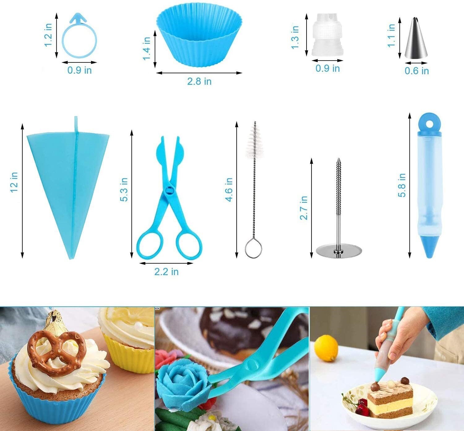 72 Pieces per Set Cake Decorating Kit Supplies Set Tools Piping Tips Pastry  Icing Bags Nozzles