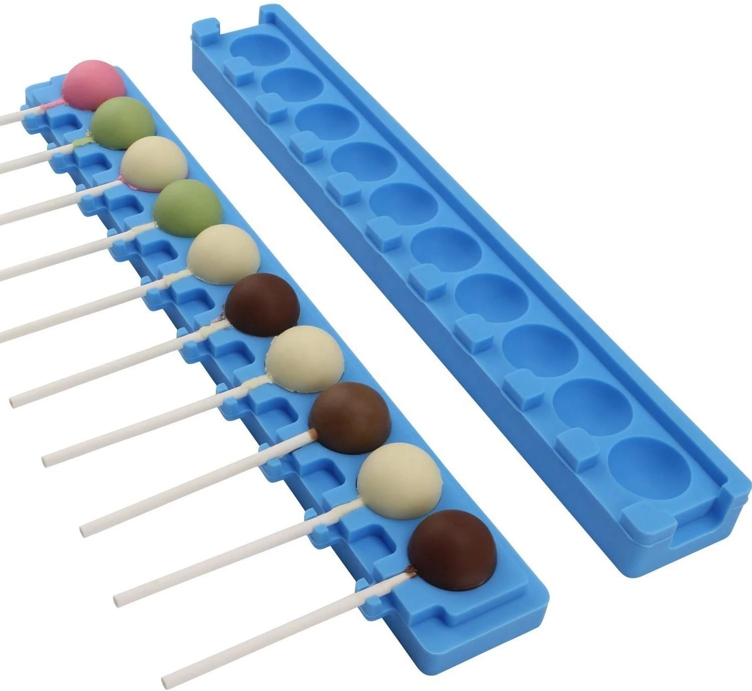 Lollipop Mold, Beasea 10-cavity Sucker Molds Silicone Hard Candy Mold DIY  3D Ice Ball Chocolate