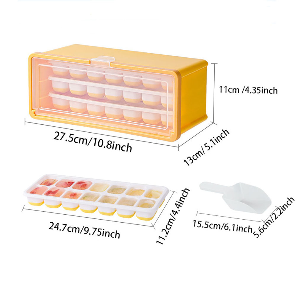 3pcs Mini Ice Cube Trays With Lids, Small Ice Cube Molds For Freezer, Stackable  Ice Tray