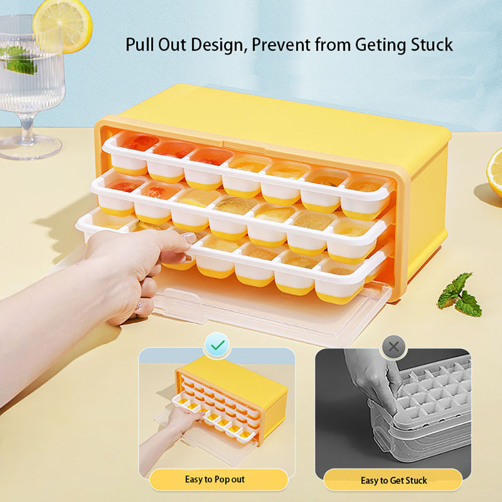  Ice Cube Tray With Lid and Storage Bin - Silicone 36 Ice Cube  Molds With Scoop - Flexible and Easy Release Ice Box Container for Freezer,  BPA Free for Whiskey, Cocktail