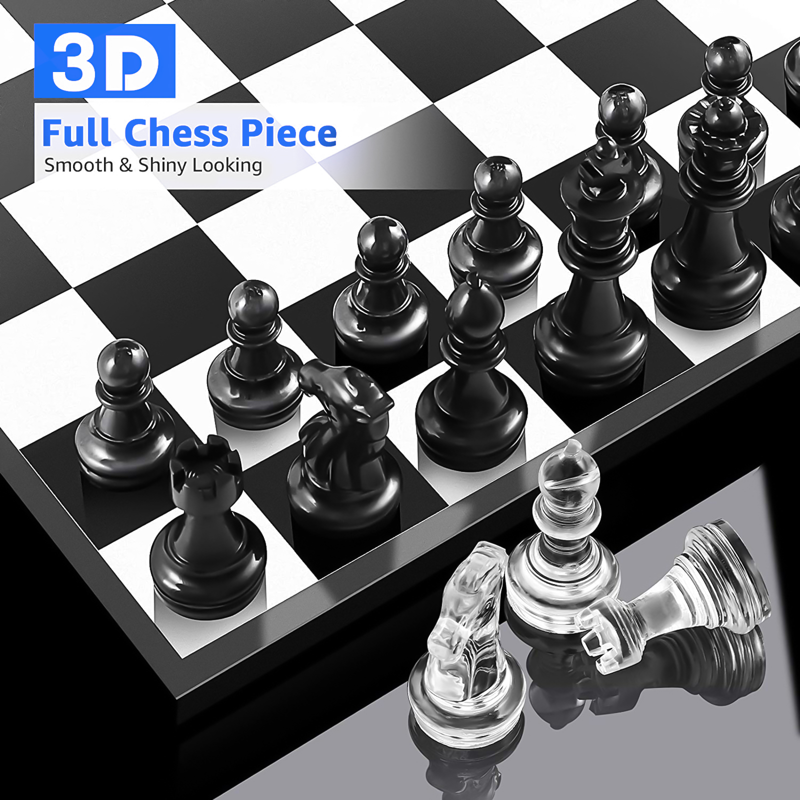 Resin Chess Set Mold with Chess Board Silicone Resin Molds,3D