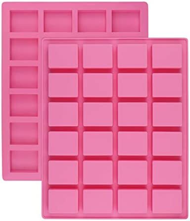 24-Cavity Rectangle Caramel Candy Silicone Molds,Chocolate