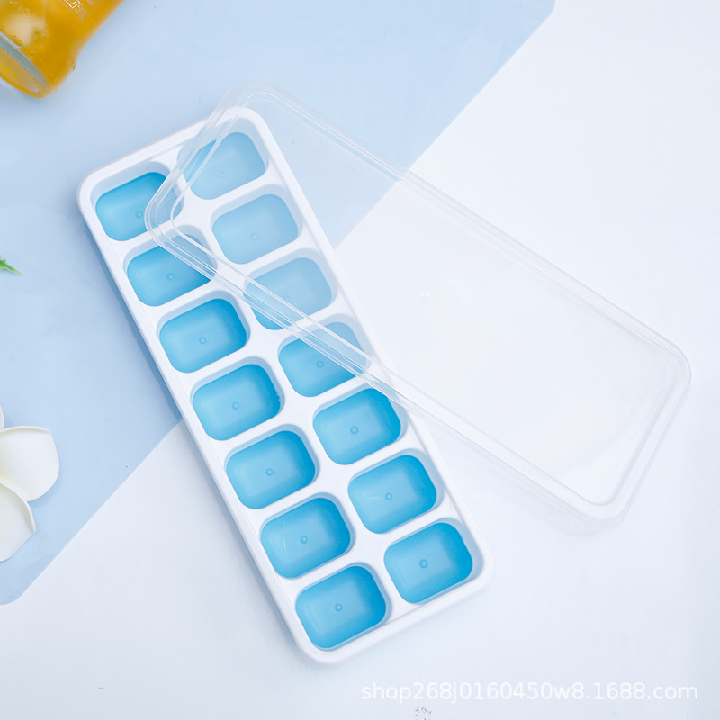 Ice Cube Trays, Silicone Easy-Release and Flexible 14-Ice Trays with Spill- Resistant Removable Lid, BPA Free, Durable and Dishwasher Safe, 2 Pack 