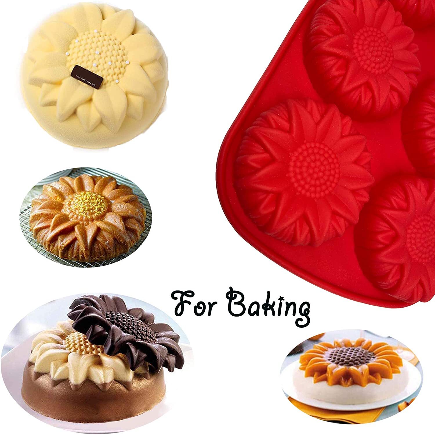 Silicone Flower Mold Sunflower Fondant Cake Handmade Mould Soap Making For  Home Kitchen Diy Candy Chocolate Decorating