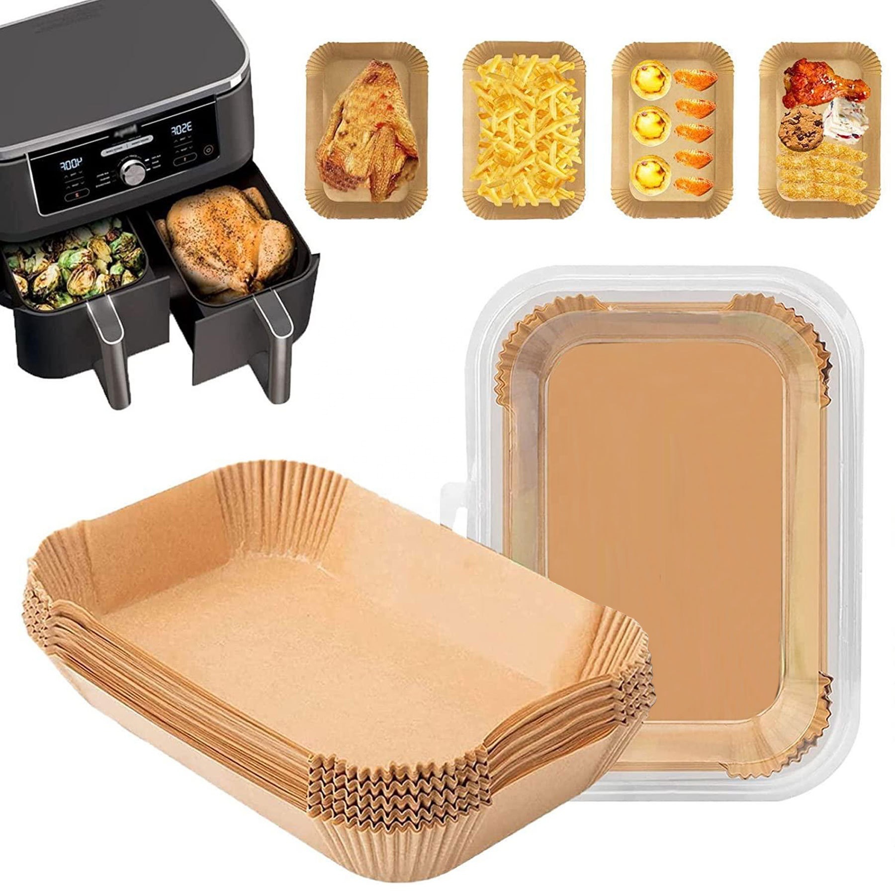 Air Fryer Square Round Rectangul Baskets Disposable Paper Liner