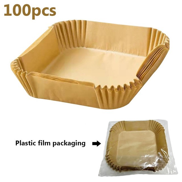 100pcs Square Air Fryer Disposable Paper Liner Non-Stick Baking Paper Liners